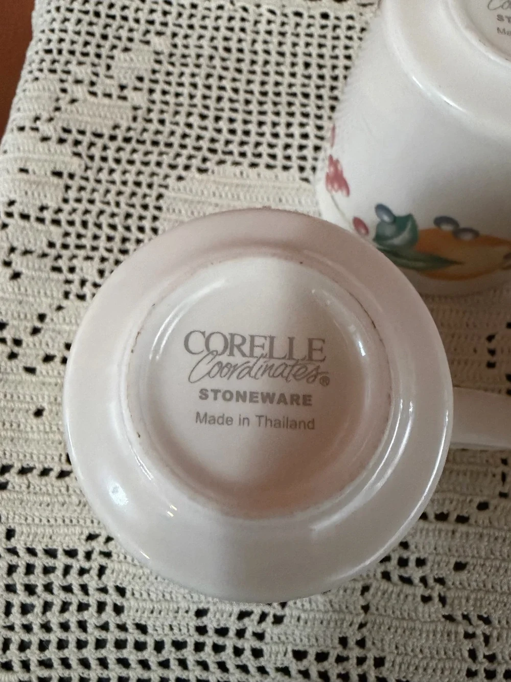 Corelle Coordinates Cups, set of 3 Fruit Design